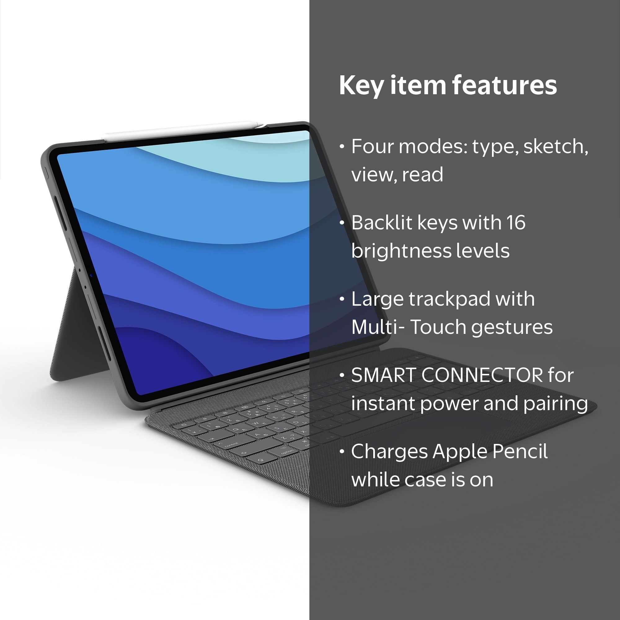 Logitech Combo Touch iPad Pro 12.9-inch Keyboard Case with
