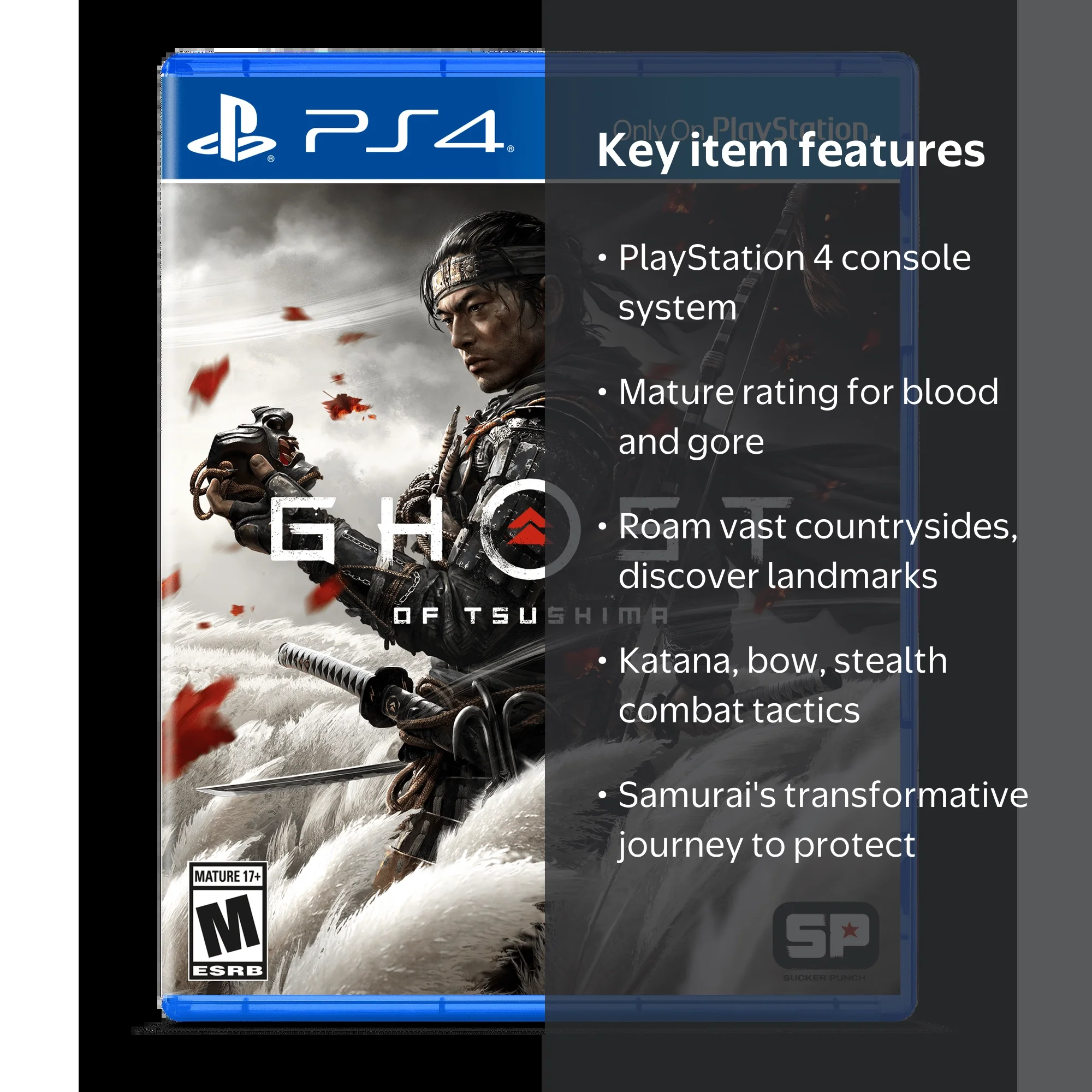 Sony, PlayStation 4, Ghost of Tsushima, Action Adventure - Walmart.com