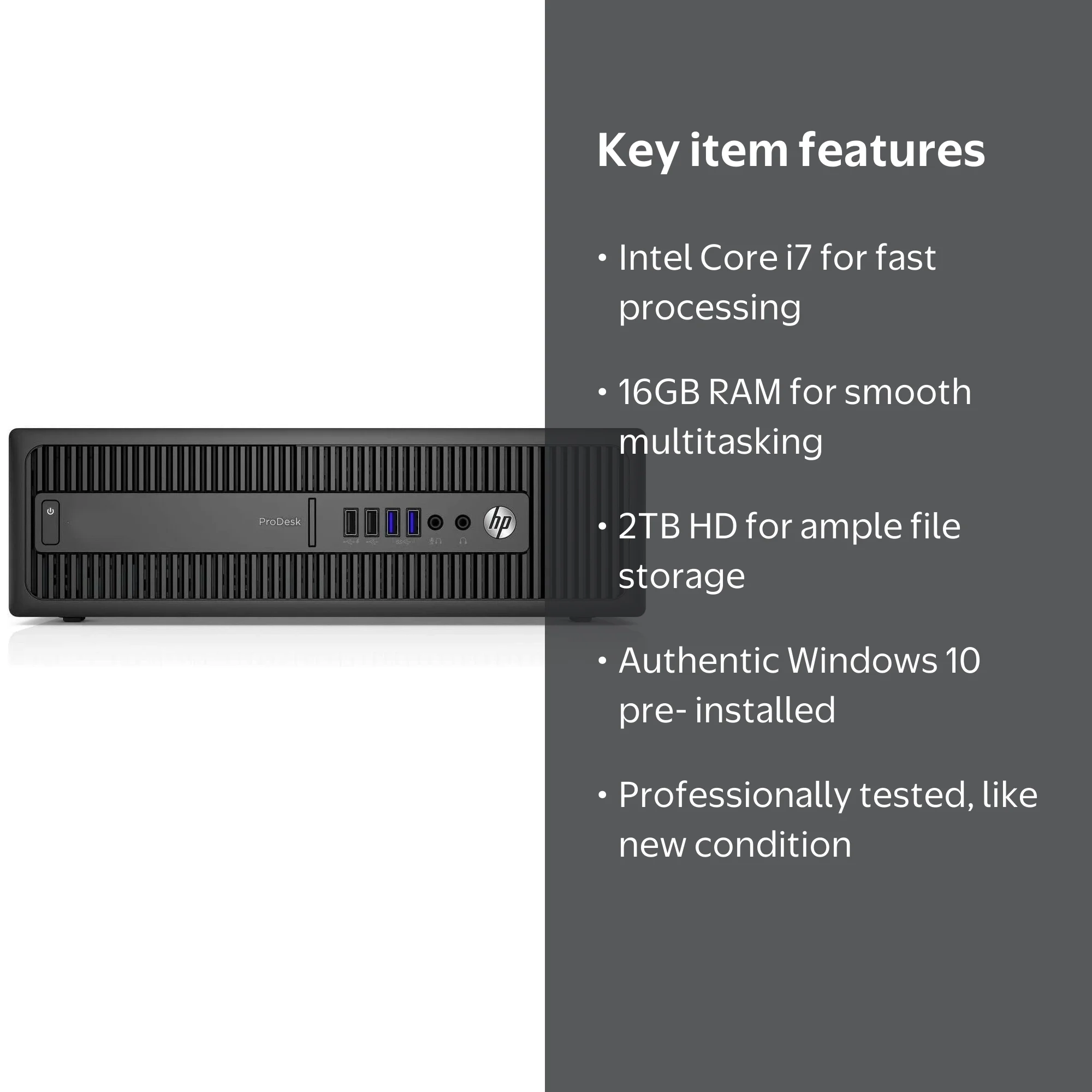Dell, ProDesk 600 G1 Gaming Desktop, Intel Core i7, 16GB, 2TB HD