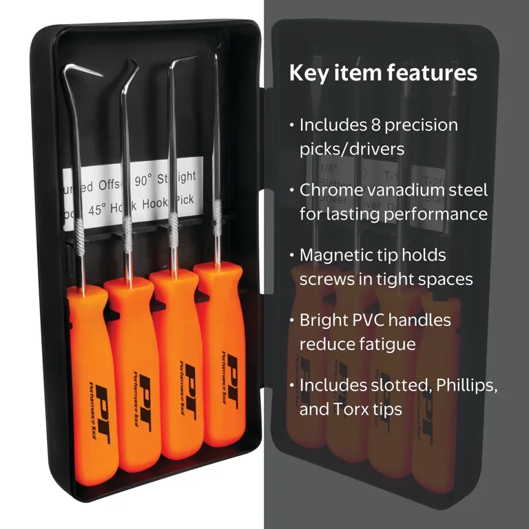 Performance Tool W941 8-Piece Specialty Pick/Driver Set, Precision