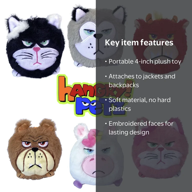 Hangry Petz 4in Plush with Clip - Walmart.com