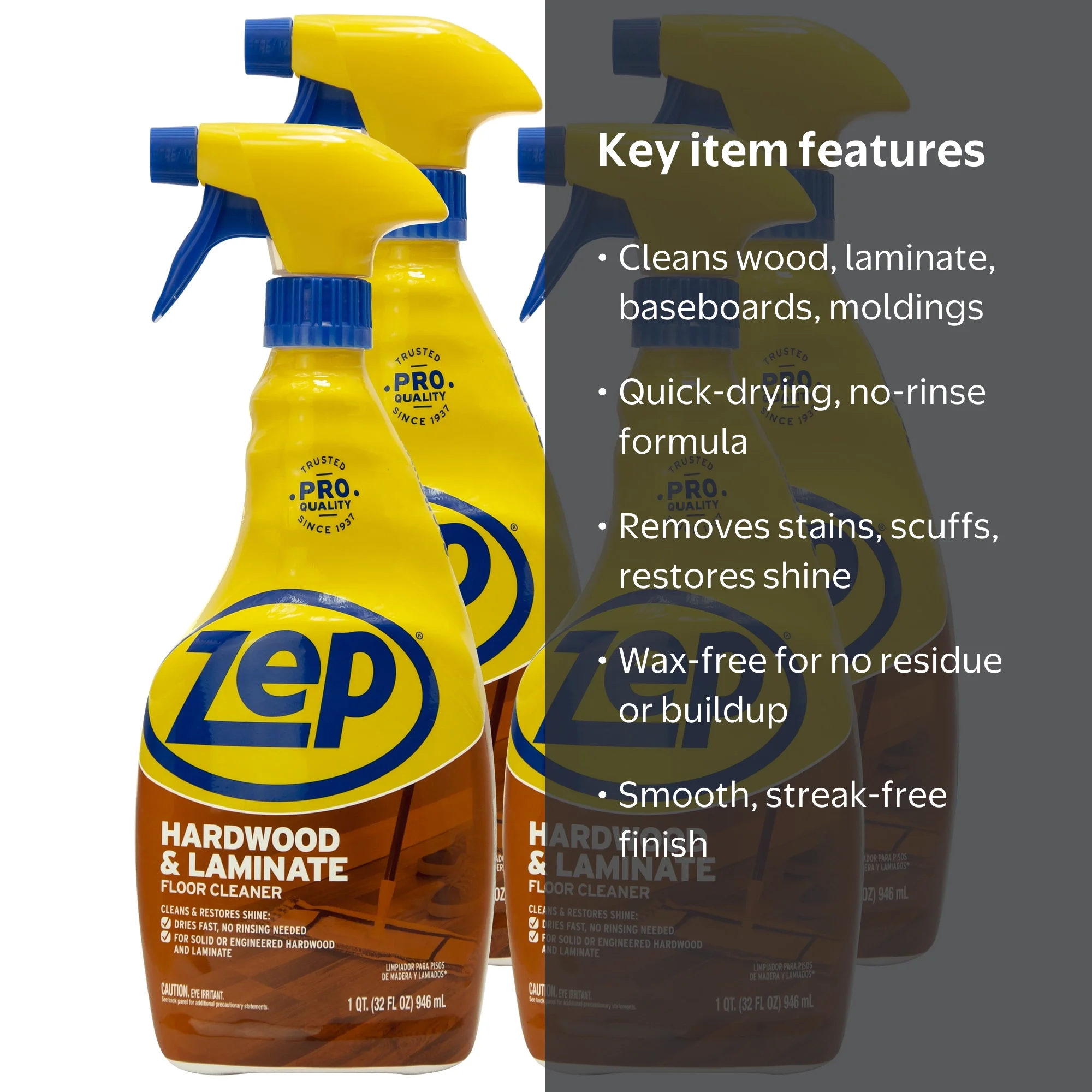 Zep Hardwood & Laminate Floor Cleaner, 32 oz. case of 4 - Walmart.com