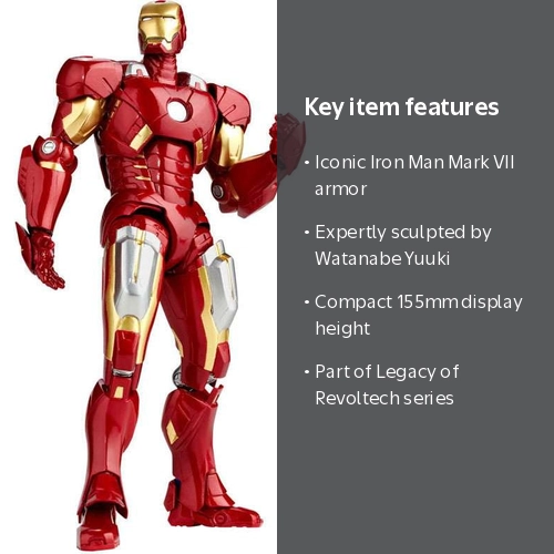 Legacy of Revoltech Iron Man Mark VII Action Figure Toy, 155mm