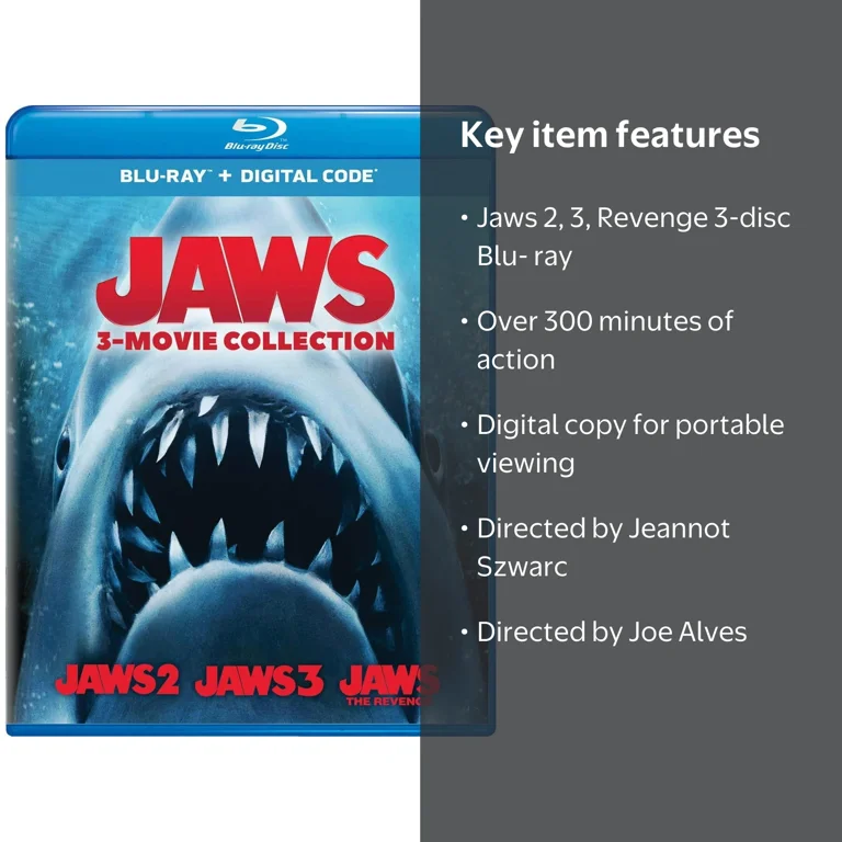 Universal Studios JAWS Blu-ray Shark Movies: 3-Movie Collection +