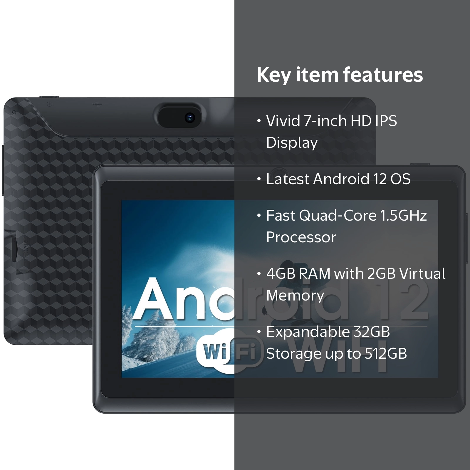 Tablet 7 Inch Android 12 Tablet PC, 32GB ROM 4GB RAM Tablets, Quad