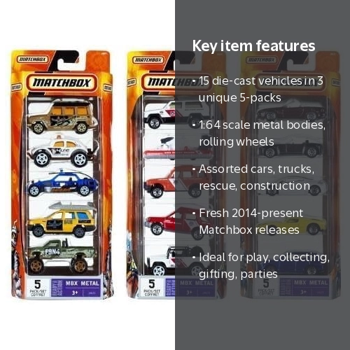 Matchbox Super Kings & Tomica ミニカー15台セット Matchbox 15 Toy Cars & Trucks Set with 3 Themed 5-Packs - Walmart.com