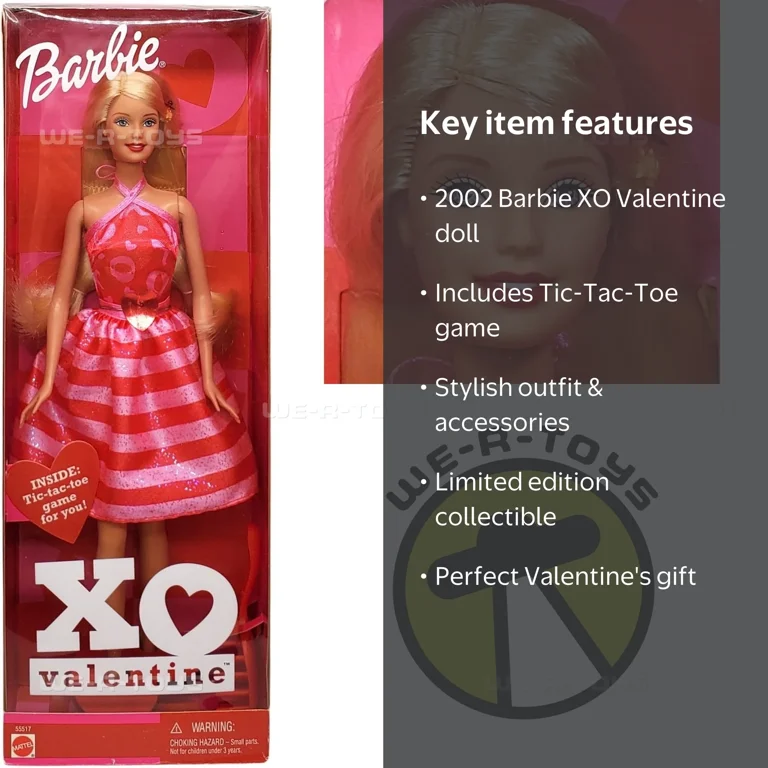 Barbieおすそ分けファイル＆Barbie盛り沢山＆アメキャラ限定1セット♡ Barbie XO Valentine Doll 2002, Includes Tic-Tac-Toe Game - Walmart.com