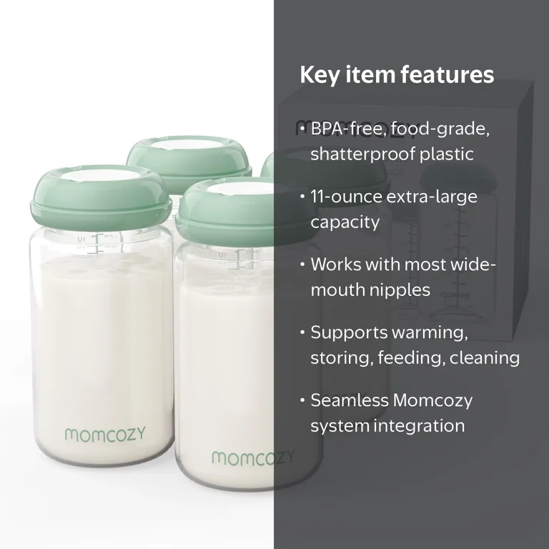 Momcozy Baby Bottle, 11oz Wide-Neck Plastic Container - Walmart.com