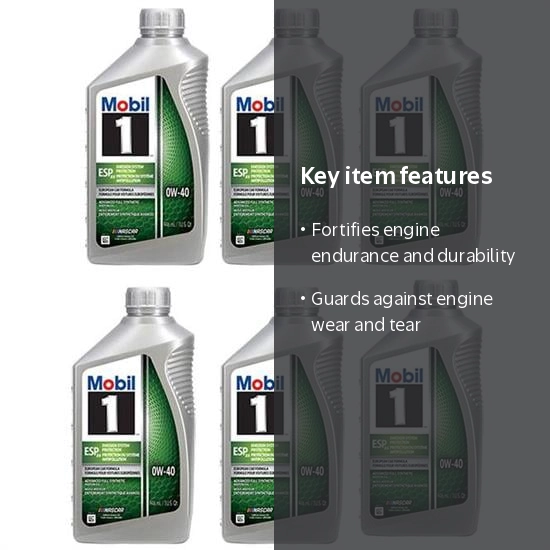 Mobil 1 ESP X4 0W-40 Synthetic Motor Oil, 6 Quarts, Engine