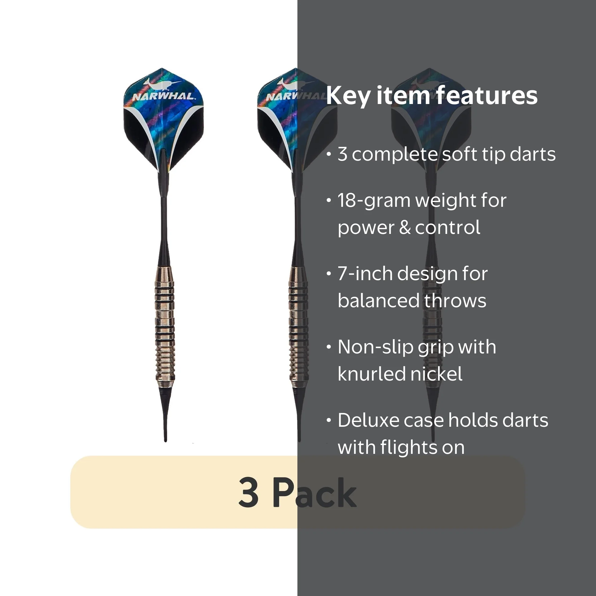 Narwhal Soft Tip Tournament Darts - 18g - Walmart.com