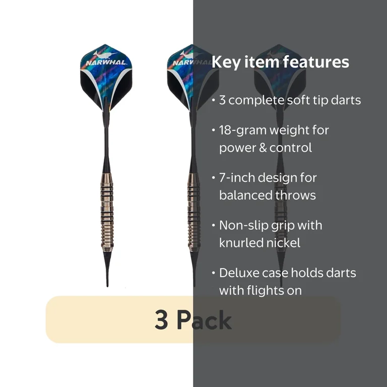 Narwhal Soft Tip Tournament Darts - 18g - Walmart.com