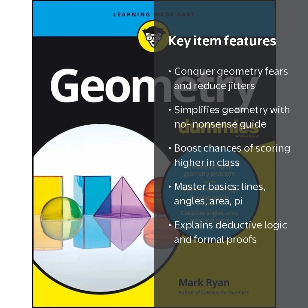 For Dummies Geometry for Dummies, (Paperback) with 416 Pages