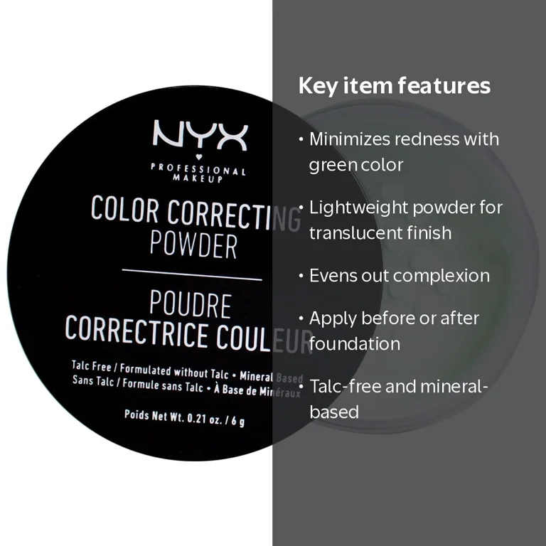 NYX Professional Makeup, Color Correcting Powder, CCP01, Green NYX Professional Makeup, Color Correcting Powder, CCP01, Green