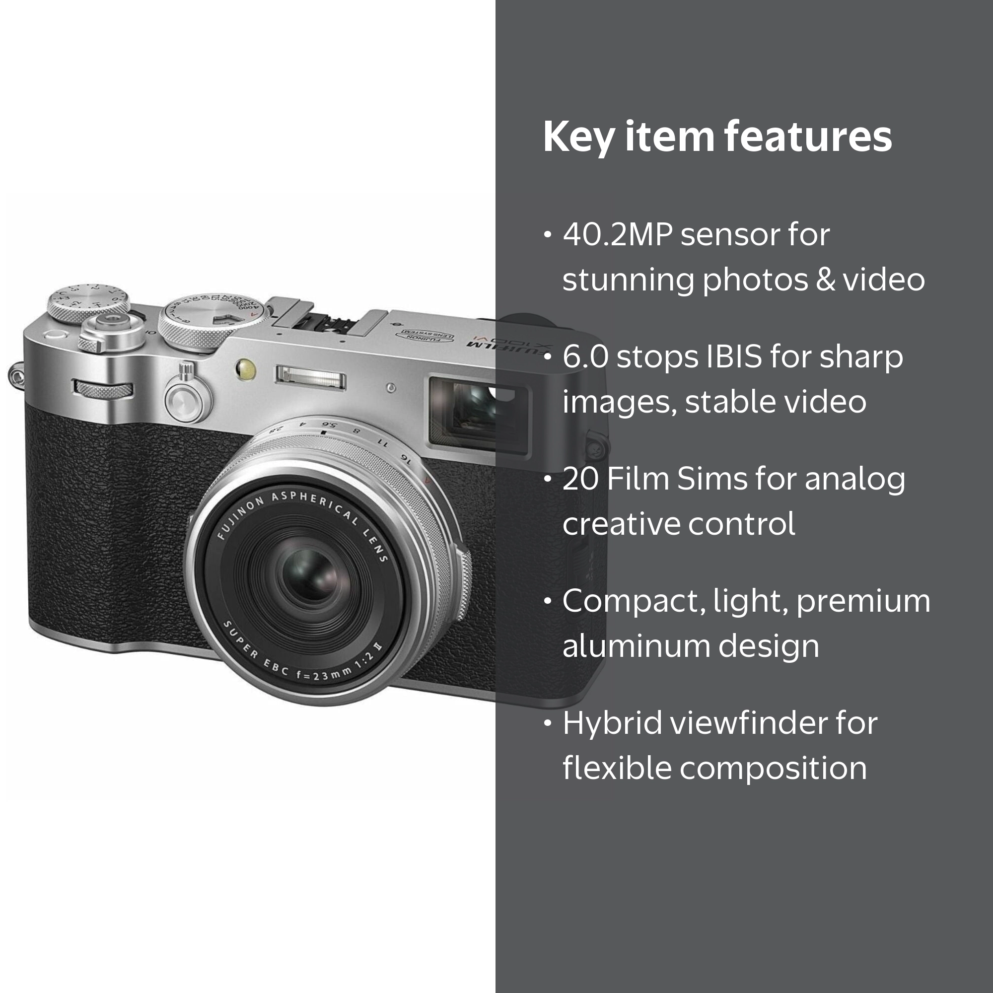 Fujifilm X100VI 40 Megapixel Digital Photo Compact Camera, Good