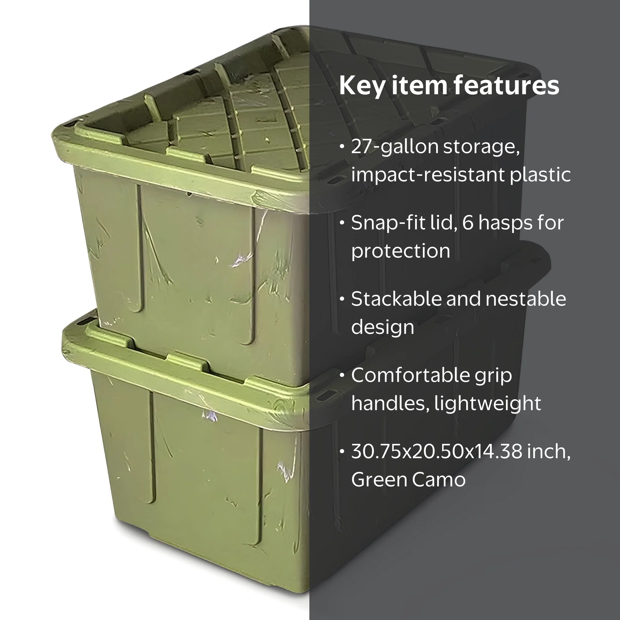 HOMZ Durabilt Large Plastic Container, 27 Gallon Heavy-Duty