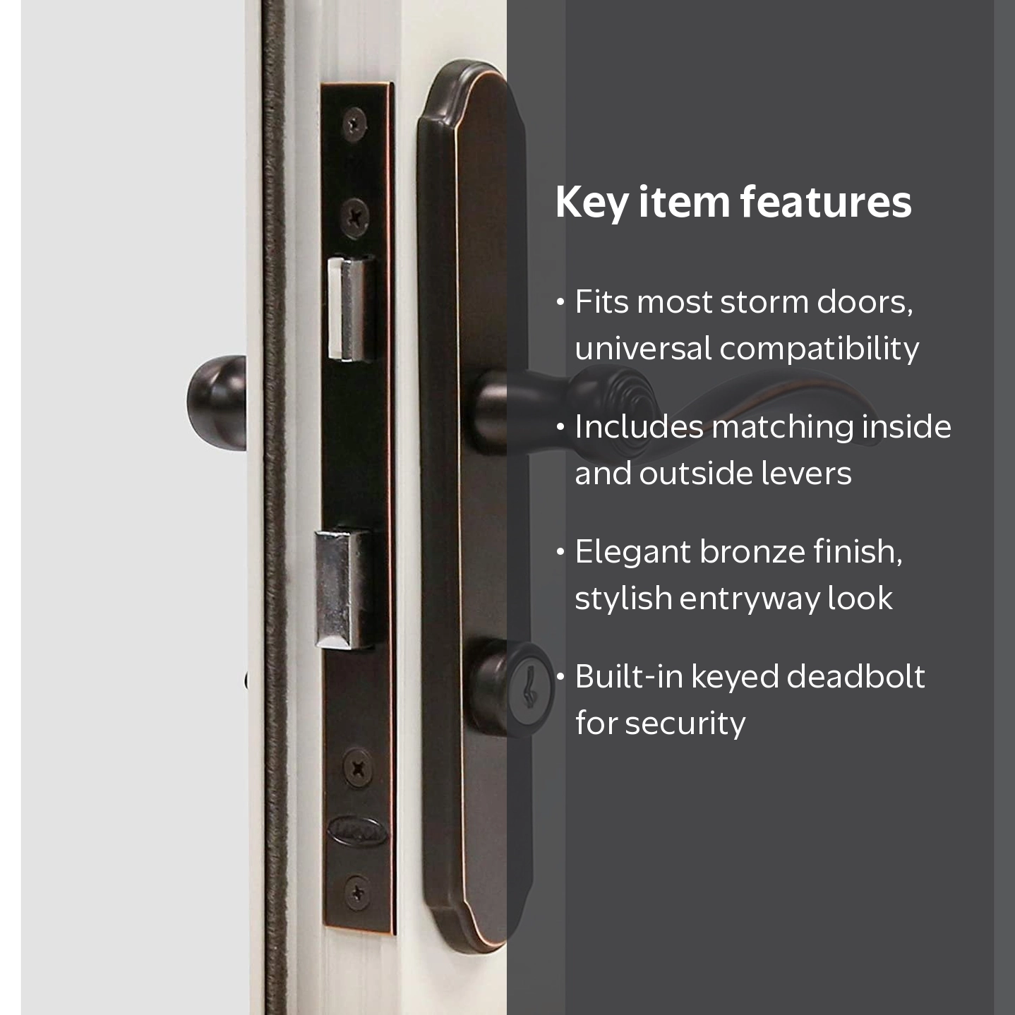 LARSON, Storm Door Handle Set, Bronze, Revere Mortise - Walmart.com