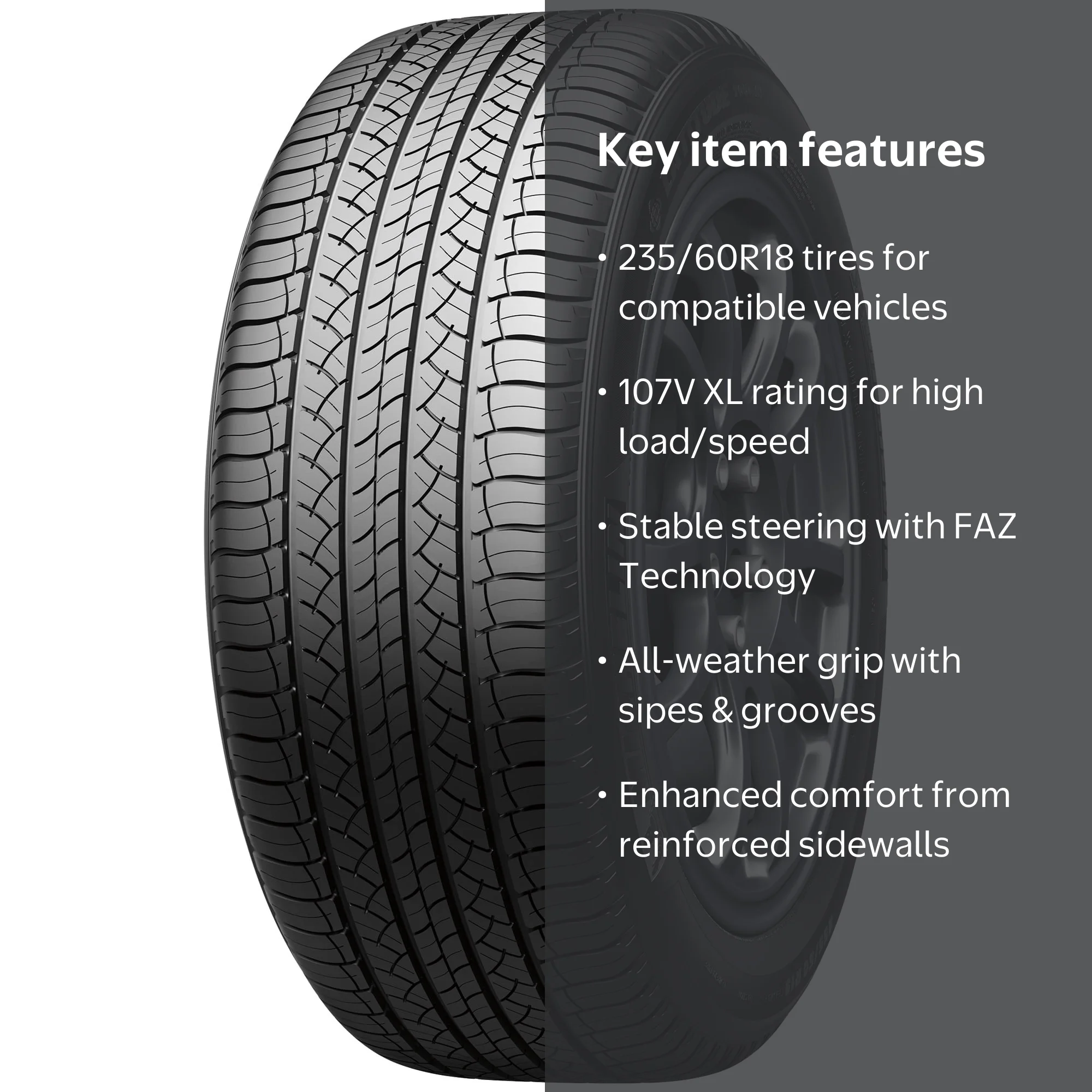 Free Shipping! Michelin Latitude Tour HP 235/60R18 107V XL All