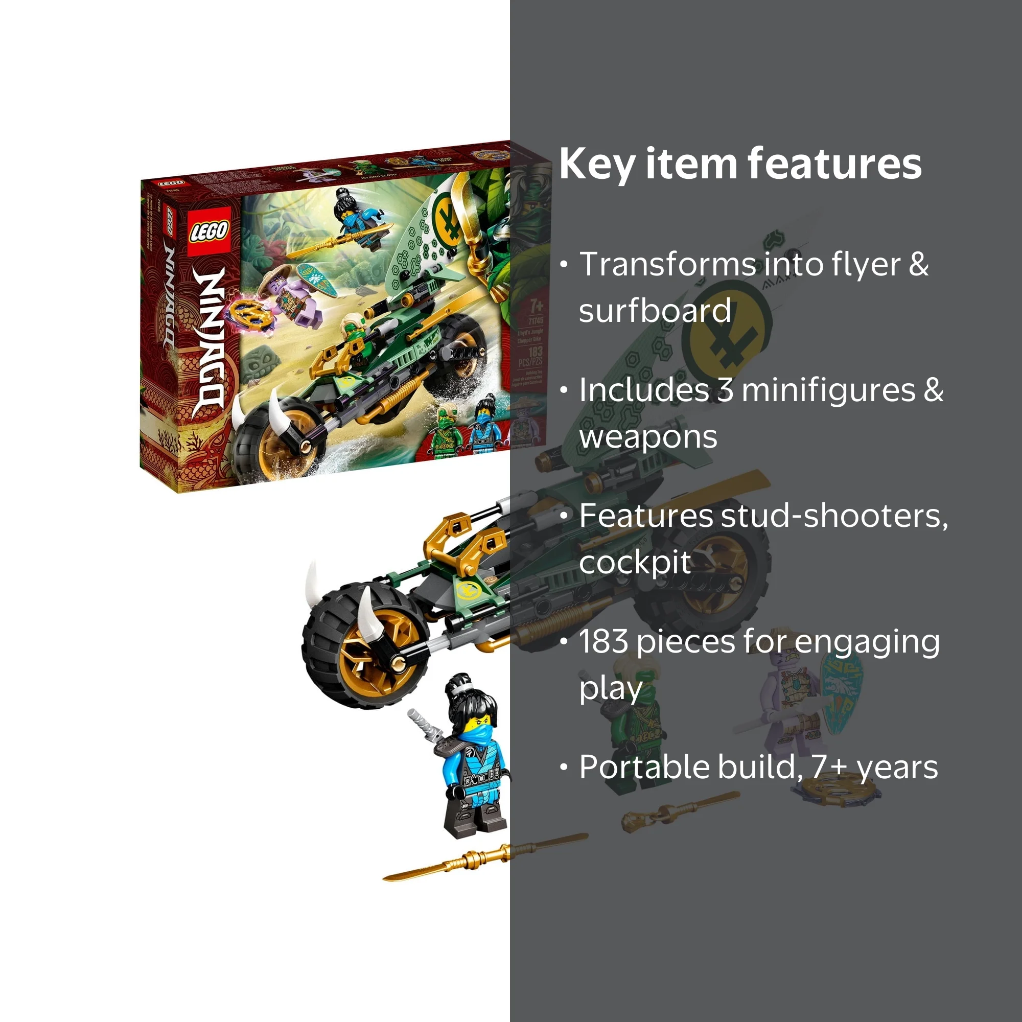 LEGO NINJAGO Island Lloyd's Jungle Chopper Bike 71745 Building Toy