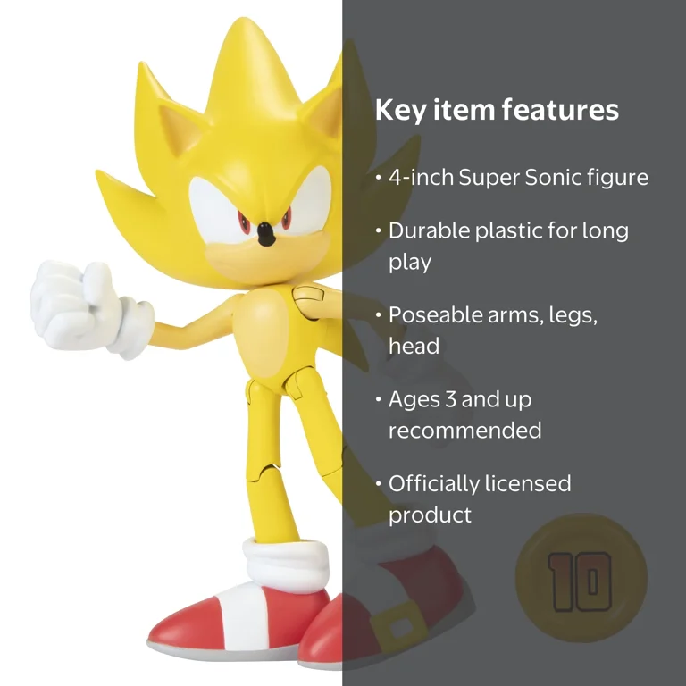 Sonic 4-Inch Super S Wring Articulated Figure Toy for Collectors