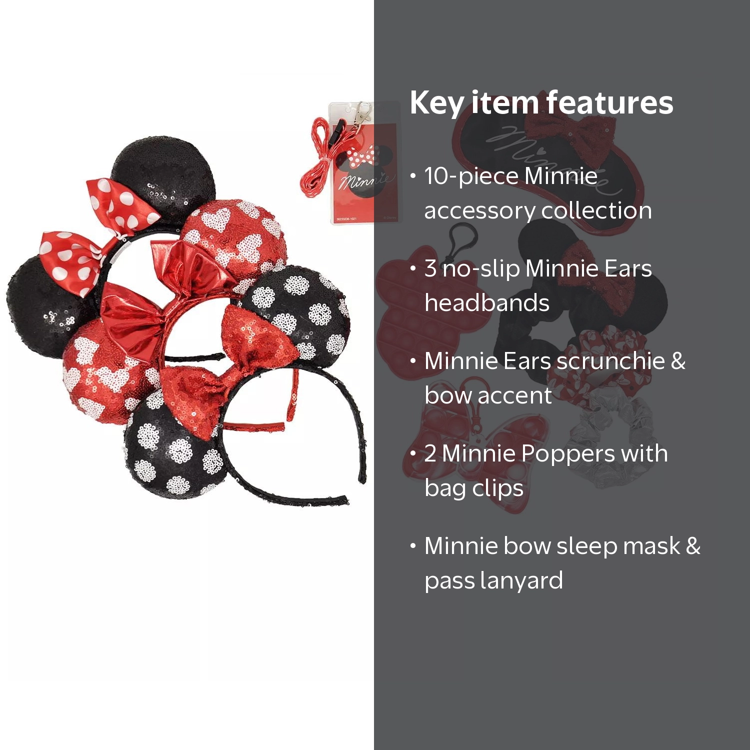 Disney's Minnie Mouse Deluxe Accessory Set - Includes 3 Headbands