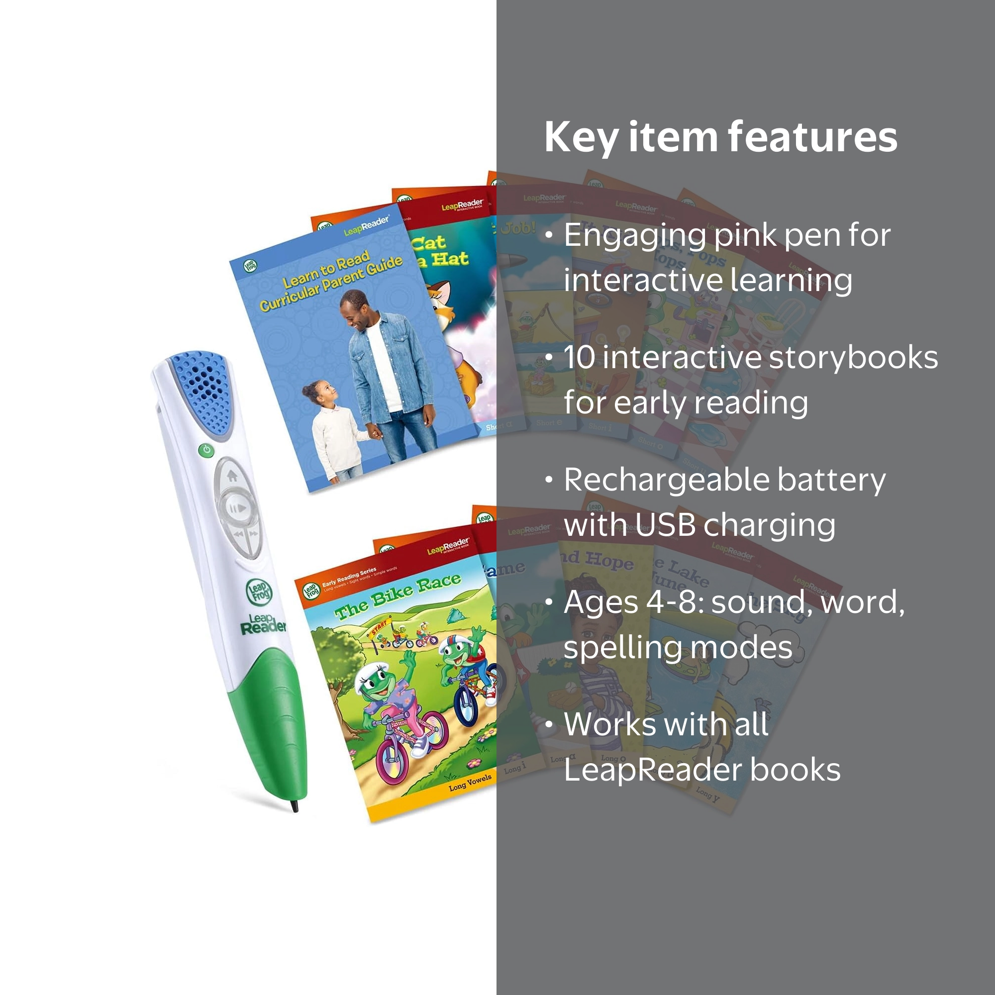 LeapFrog LeapReader System Learn-to-Read 10 Book Mega Pack, Pink