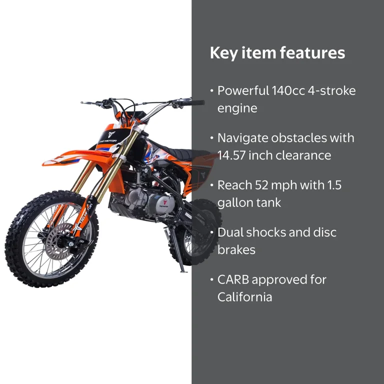 Taotao DB-X1 Powered Dirt Bike, 140cc, 17