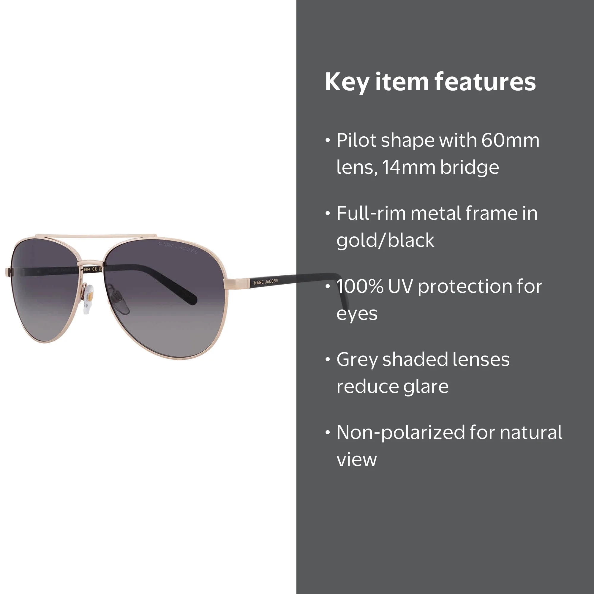 Marc Jacobs Grey Shaded Pilot Ladies Sunglasses MARC 760/S 0RHL/9O