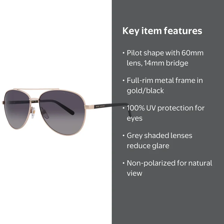NWT Marc Jacobs MARC 760/S-0RHL 9O 60mm New Sunglasses Marc Jacobs MARC 760/S 0RHL9O 60mm Aviator Sunglasses  main image 3