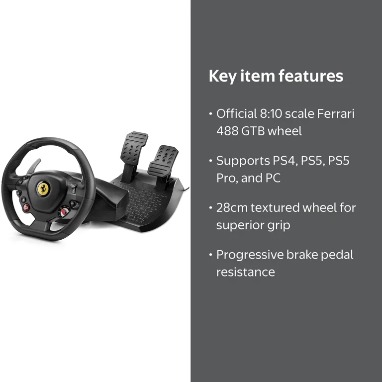 Thrustmaster T80 Ferrari 488 GTB Edition Racing Wheel (compatible