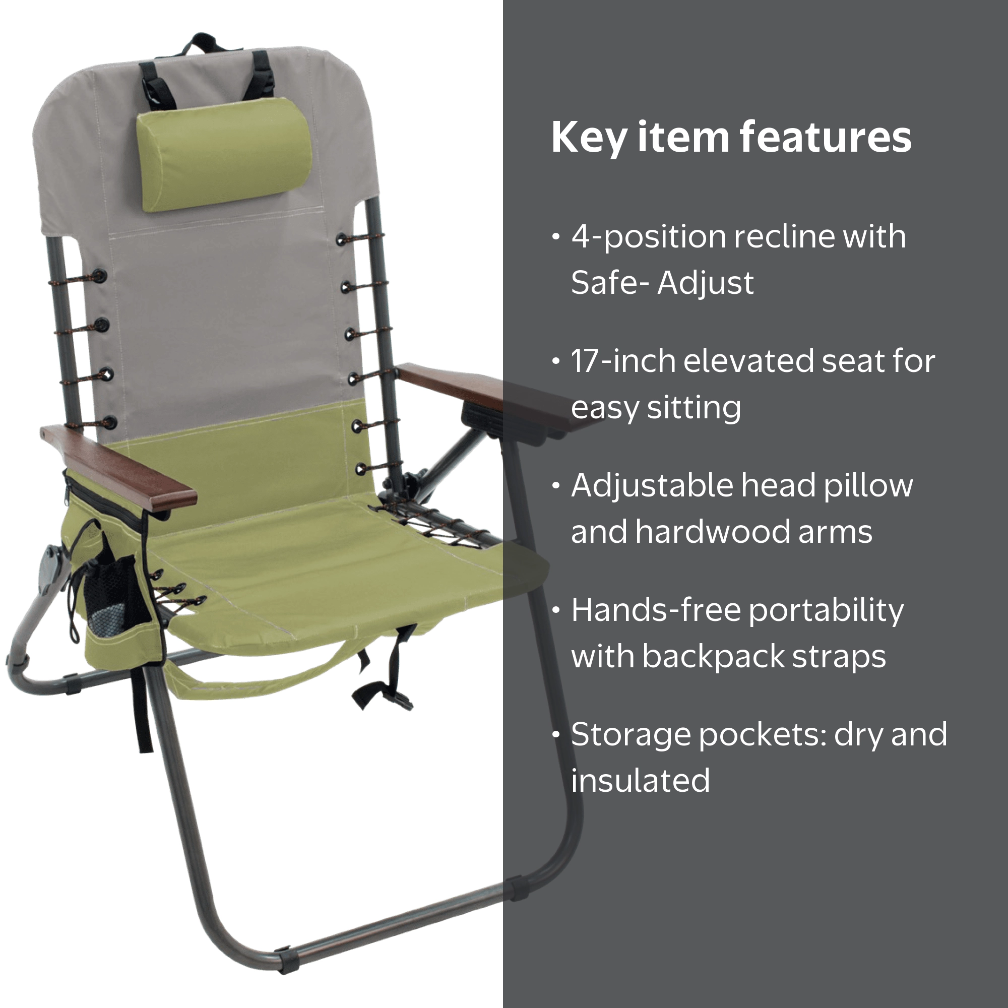 Ozark Trail Adult Bungee Backpack Chair, Moss Green - Walmart.com
