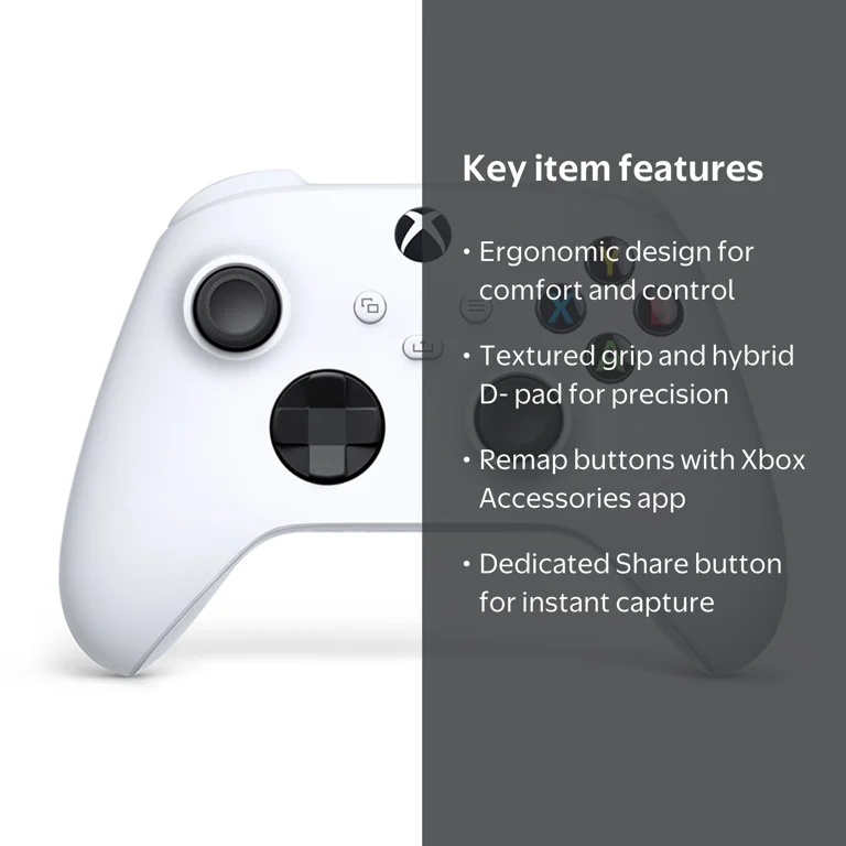 Xbox, Wireless Controller, Robot White, for Xbox Series X|S, Xbox