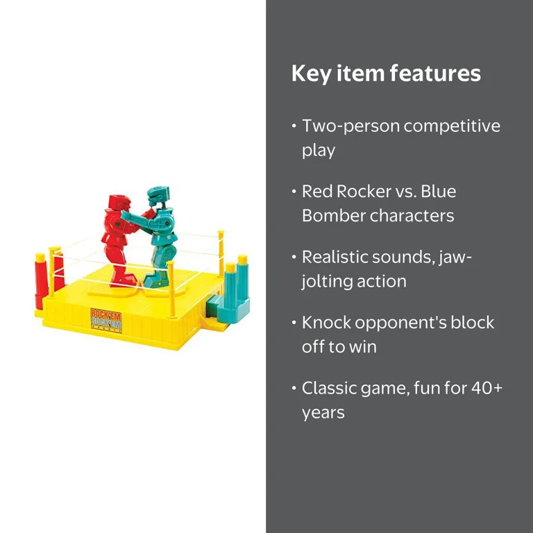 Mattel Rock'em Sock'em Robots Game - Original Boxing Fighting Toy