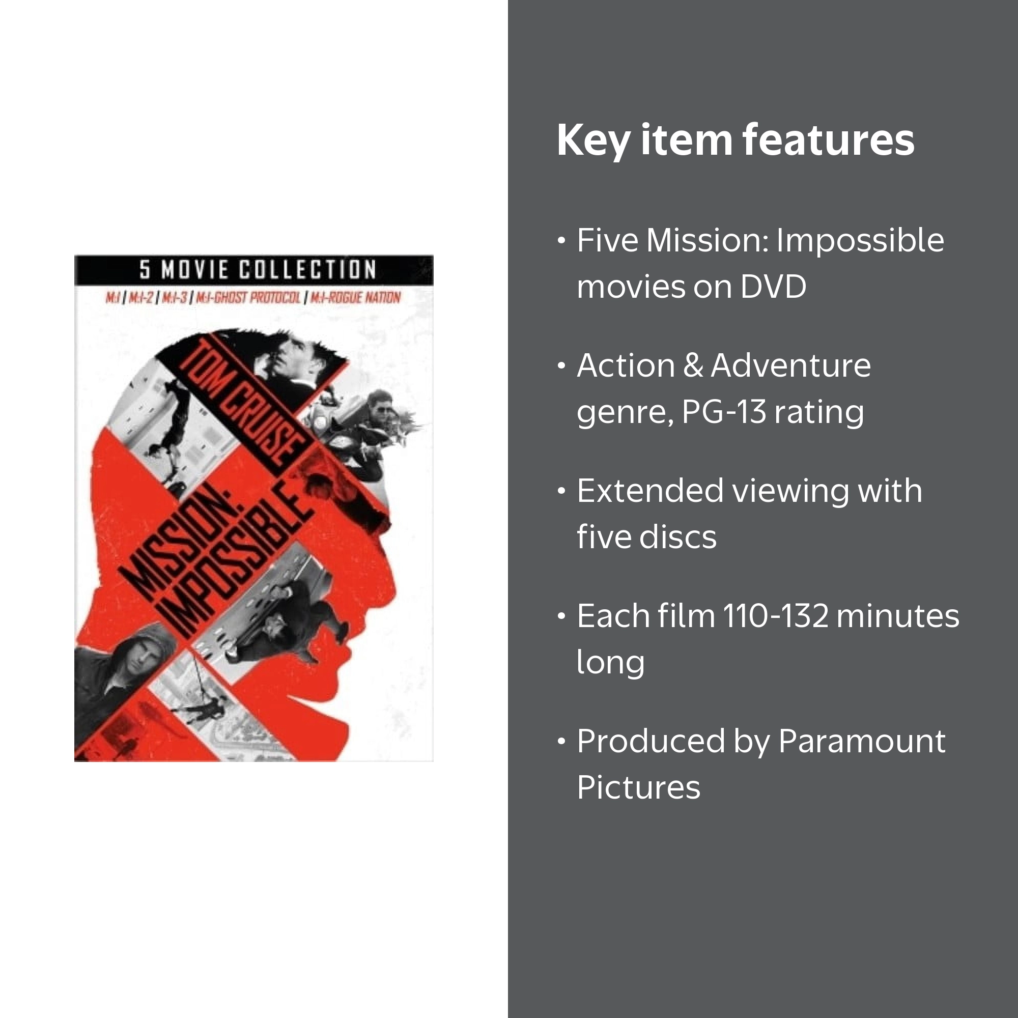 Mission: Impossible 5 Movie Collection (DVD), Paramount, Action