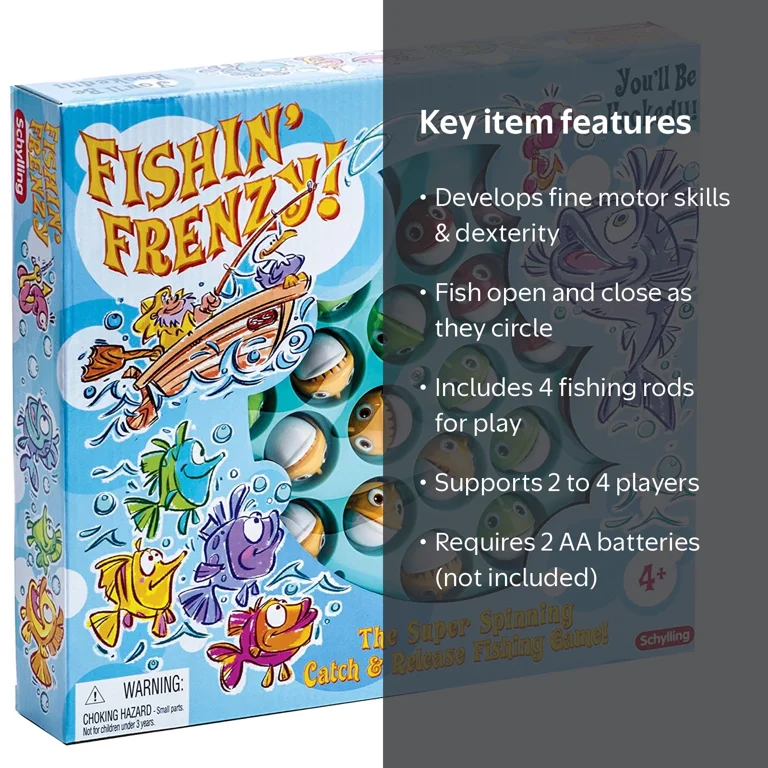 Schylling Kids Fish Toy - Fishin' Frenzy Catch & Release Fishing