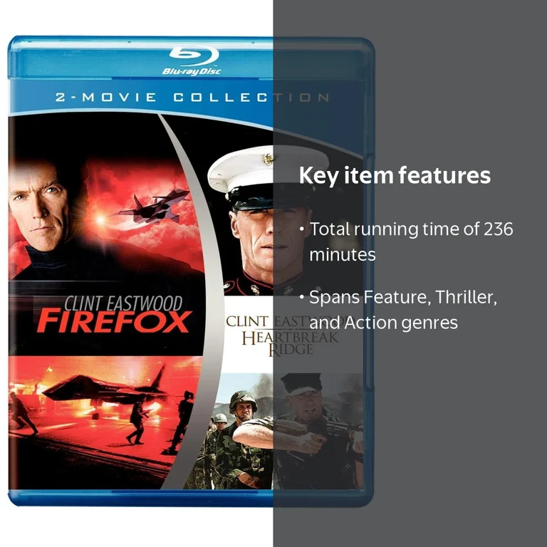 オフサイド7('79英)　Blu-ray　ブルーレイ Firefox Heartbreak Ridge Blu-ray Double Feature, Action Thriller