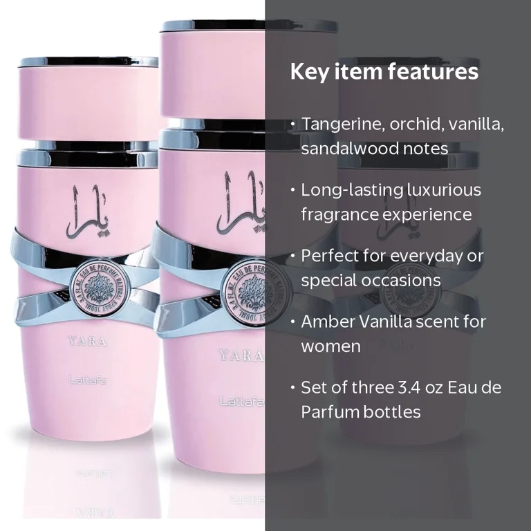 Lattafa Yara 3 Set EDP-100ml(3.4 oz) Vanilla Perfume for Women
