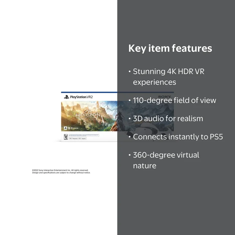 Sony PlayStation VR2 Horizon Call of the Mountain VR Headset, 4K