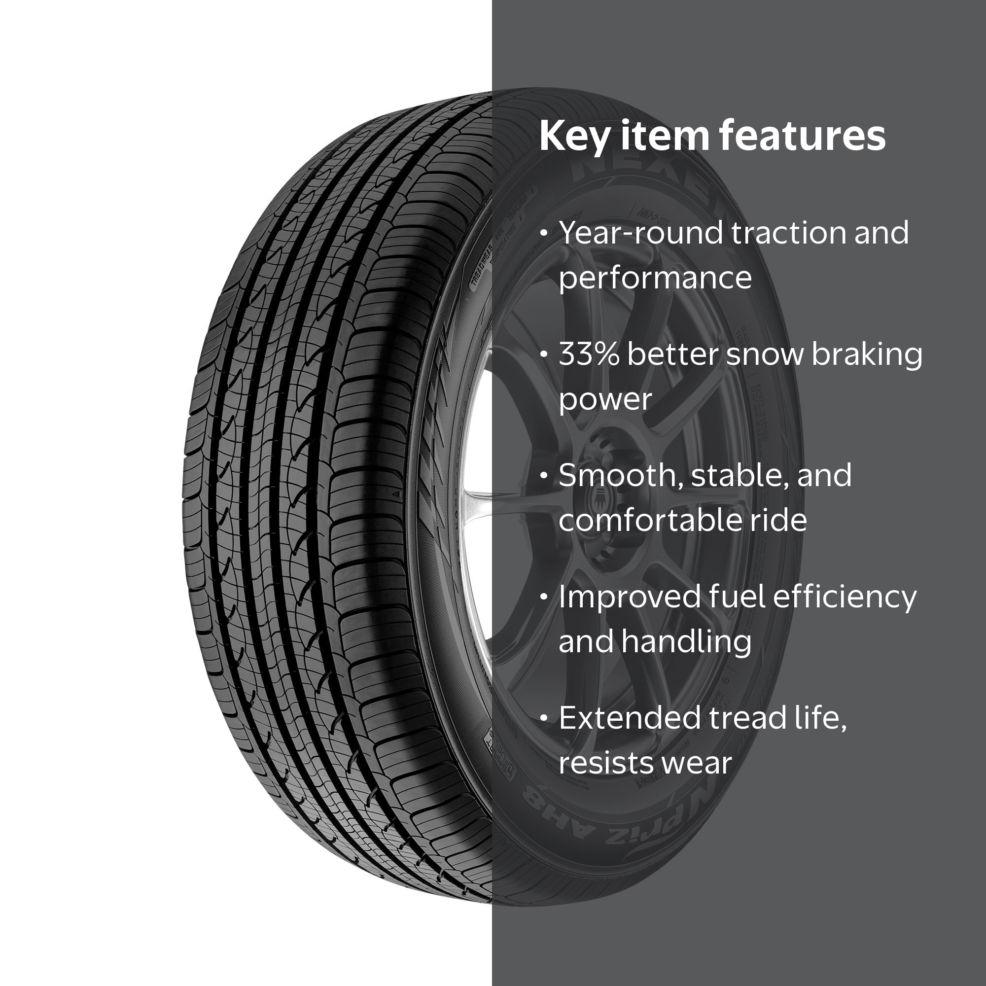 Nexen N'Priz AH8 All-Season Passenger Tire, 185/55R16 83H, Ideal