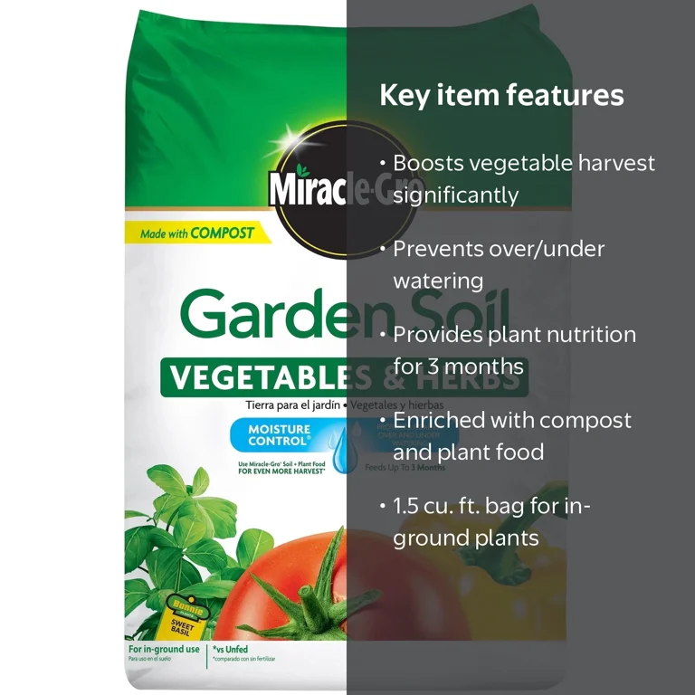 Miracle-Gro, Garden Soil Vegetables & Herbs, 1.5 cu. ft, Use In