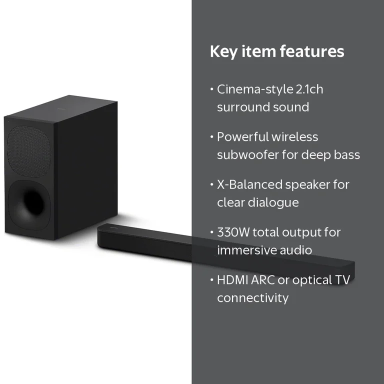 Sony, Soundbar, 2.1 Wireless Subwoofer, Dolby Digital - Walmart.com