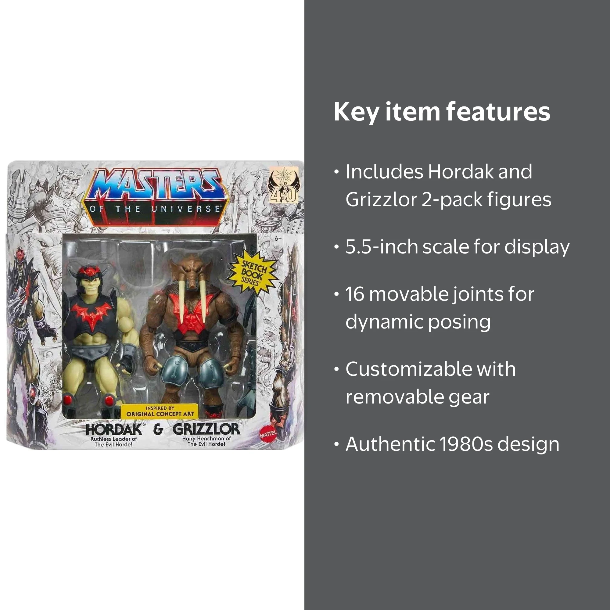 Masters of the Universe Origins Sketchbook Hordak Grizzlor Figure