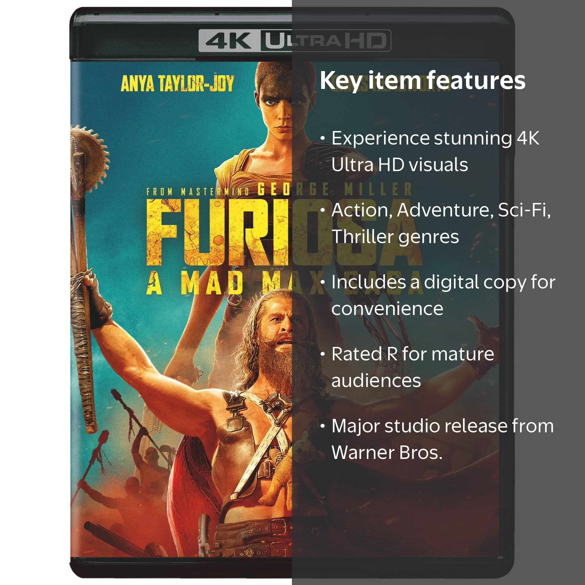 Furiosa: A Mad Max Saga 4K Ultra HD + Digital, Warner Bros. Action