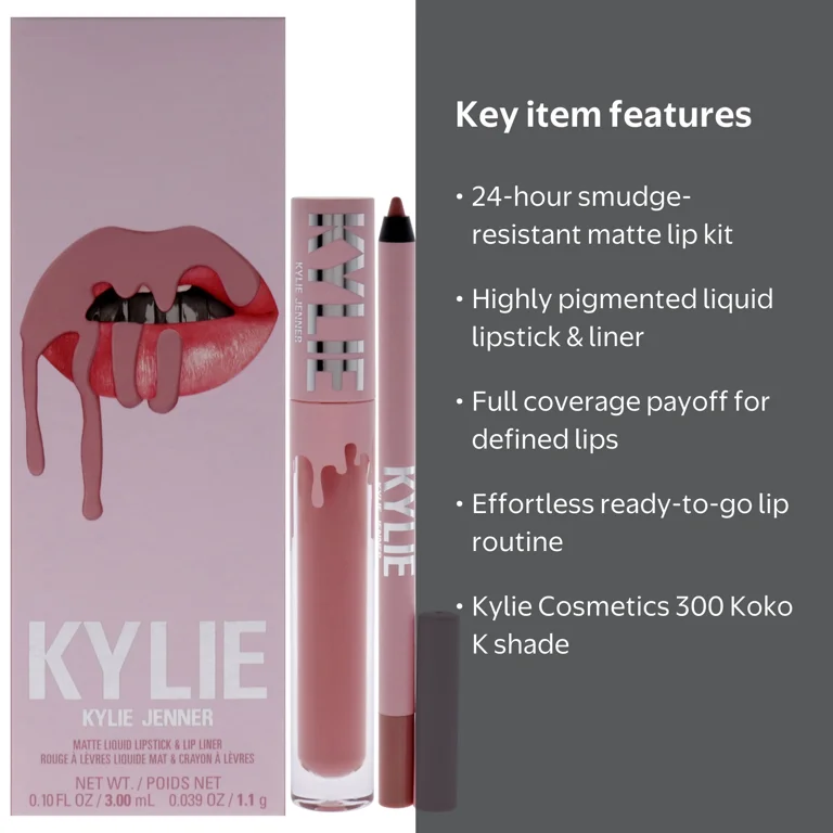 Kylie Cosmetics Matte Lip Kit - 300 Koko K , 2 Pc 0.10oz Matte