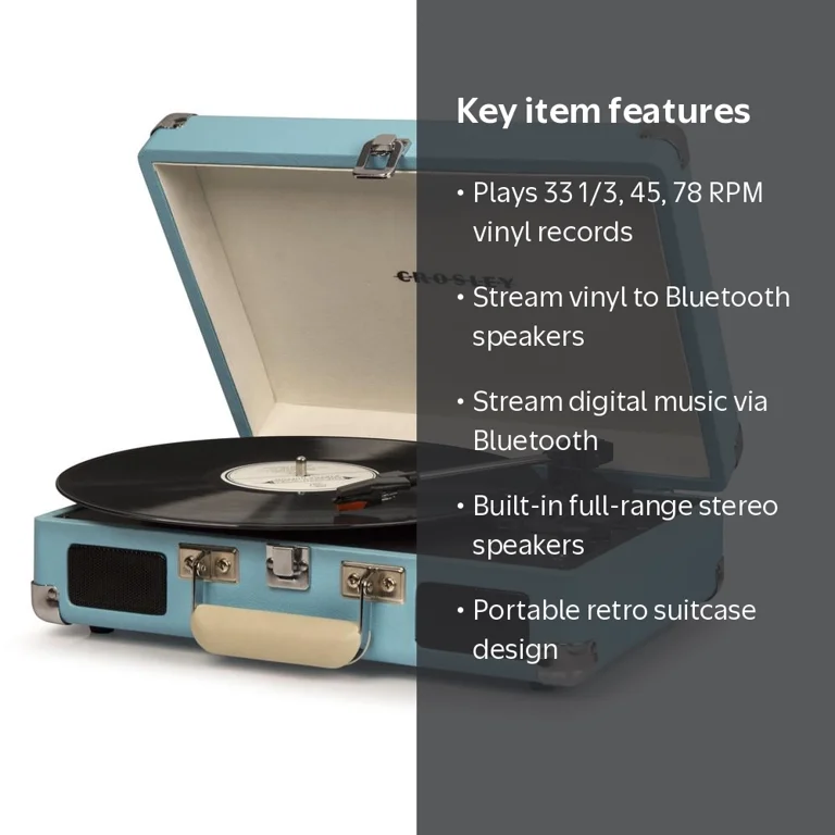 Crosley Cruiser Deluxe Vinyl Record Player, Bluetooth - Walmart.com