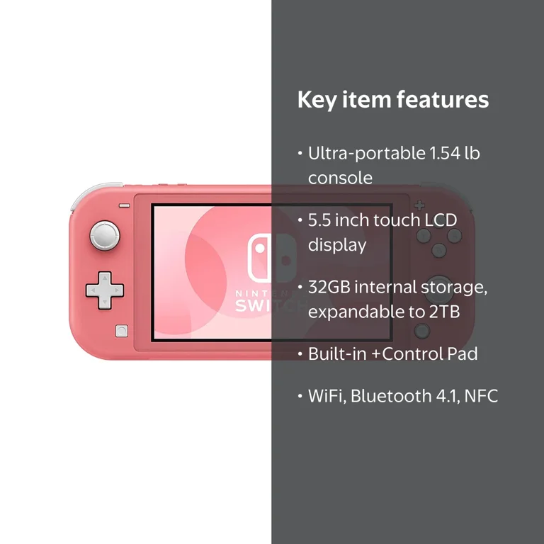 Nintendo Switch Lite Coral Console - 5.5