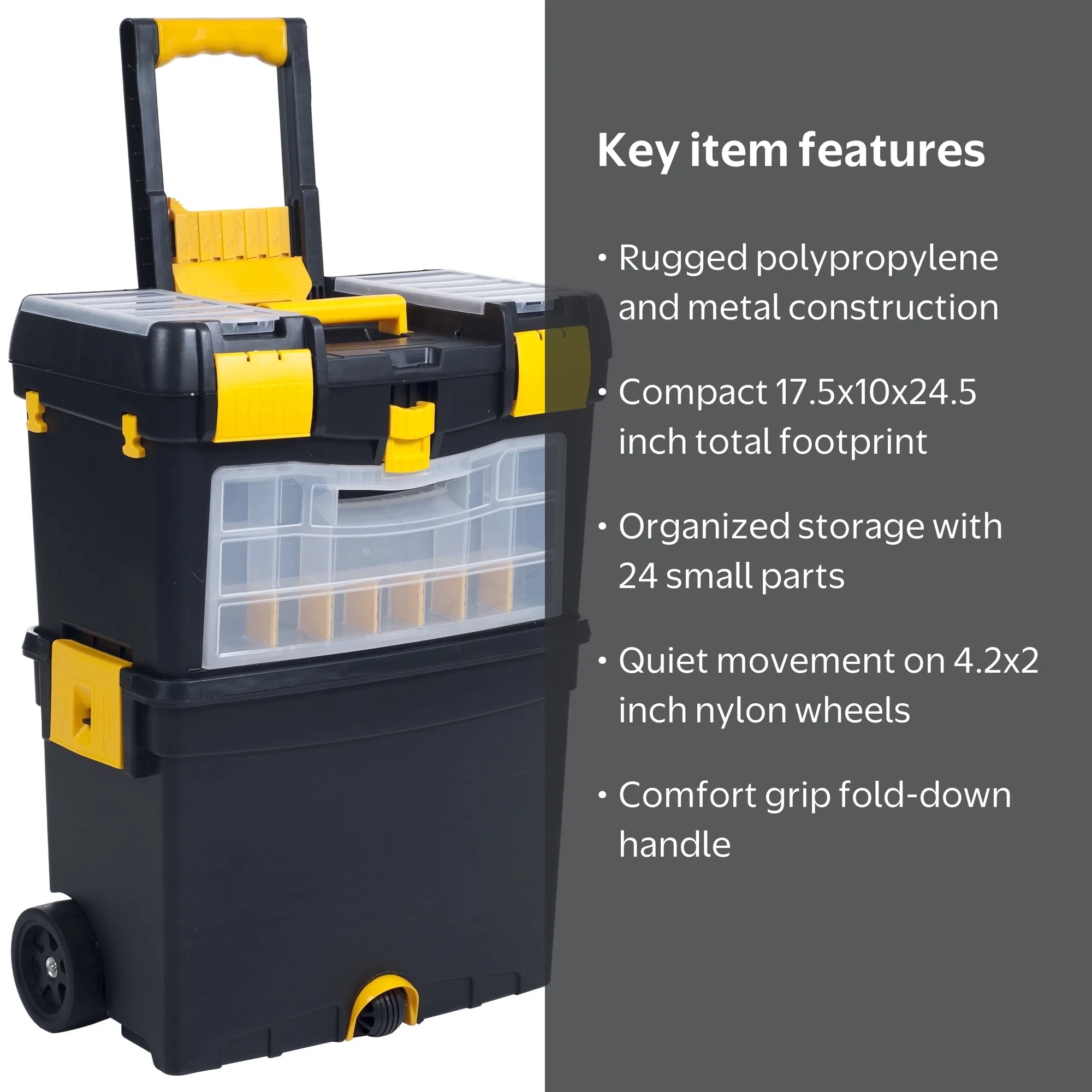 Stalwart, Portable Toolbox with Wheels, Model RRK150, Black