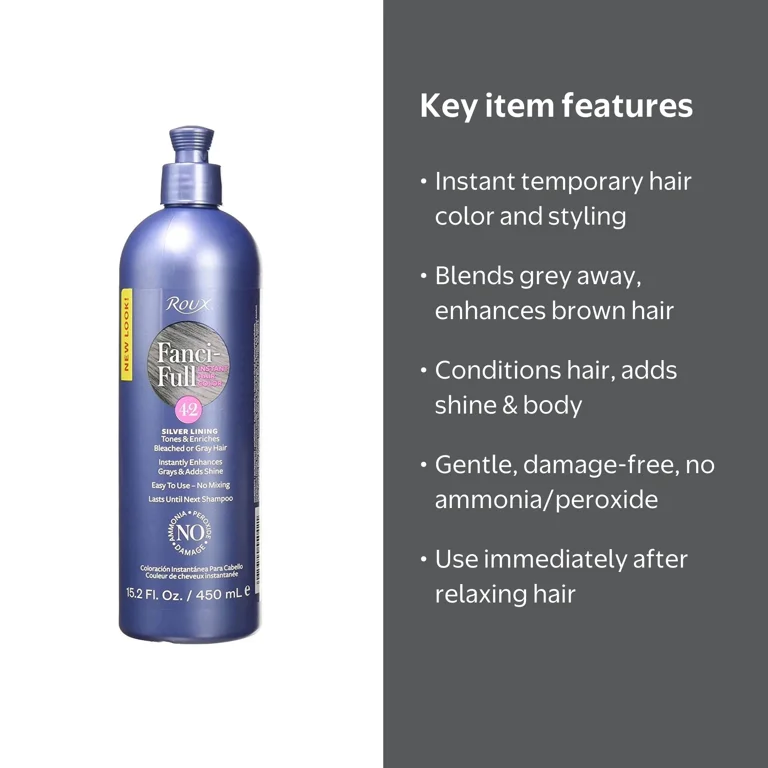 Roux Fanci Full Temporary Color Rinse, 42 Silver Lining, 15 Oz