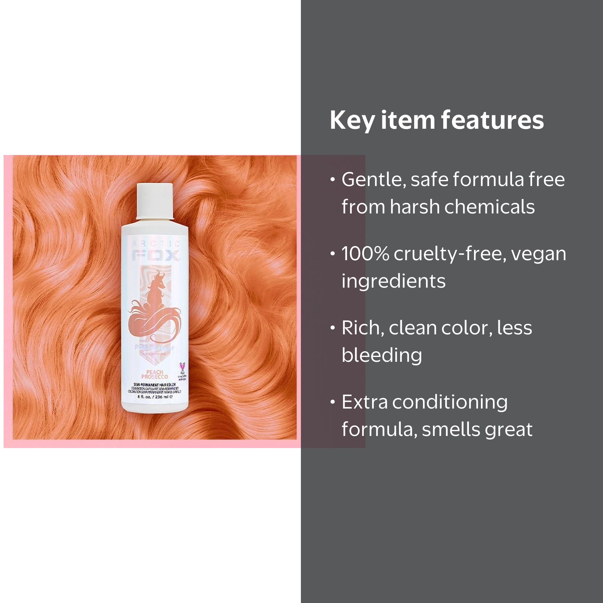 Arctic Fox Peach Prosecco Pastel 8-oz. Semi-Permanent Vegan Hair