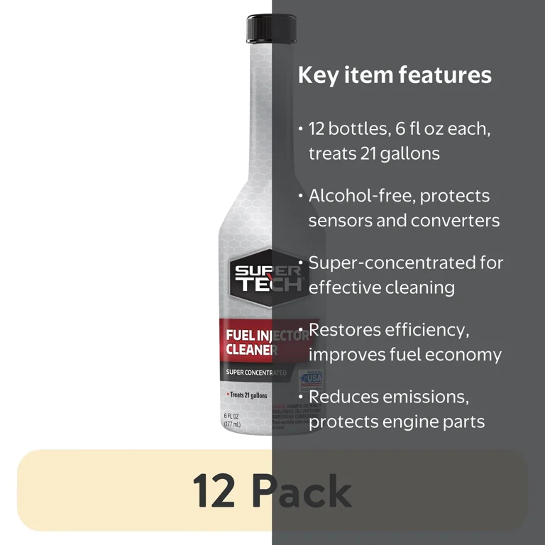 12 pack) Super Tech Fuel Injector Cleaner Automotive Additive, 6