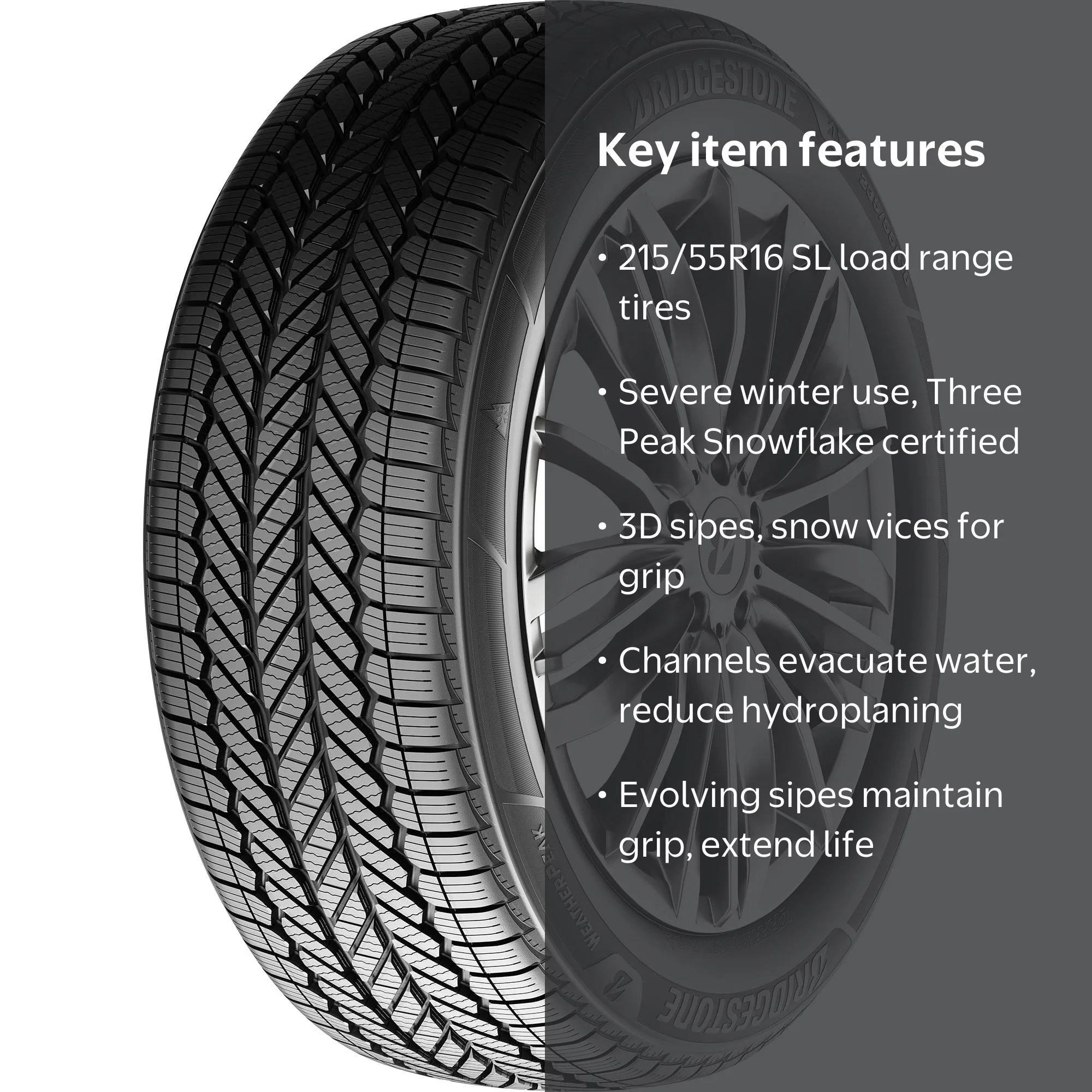 Bridgestone Weatherpeak All Weather 215/55R16 93H Passenger Tire